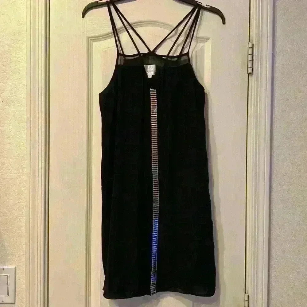 Parker black dress with embellishment